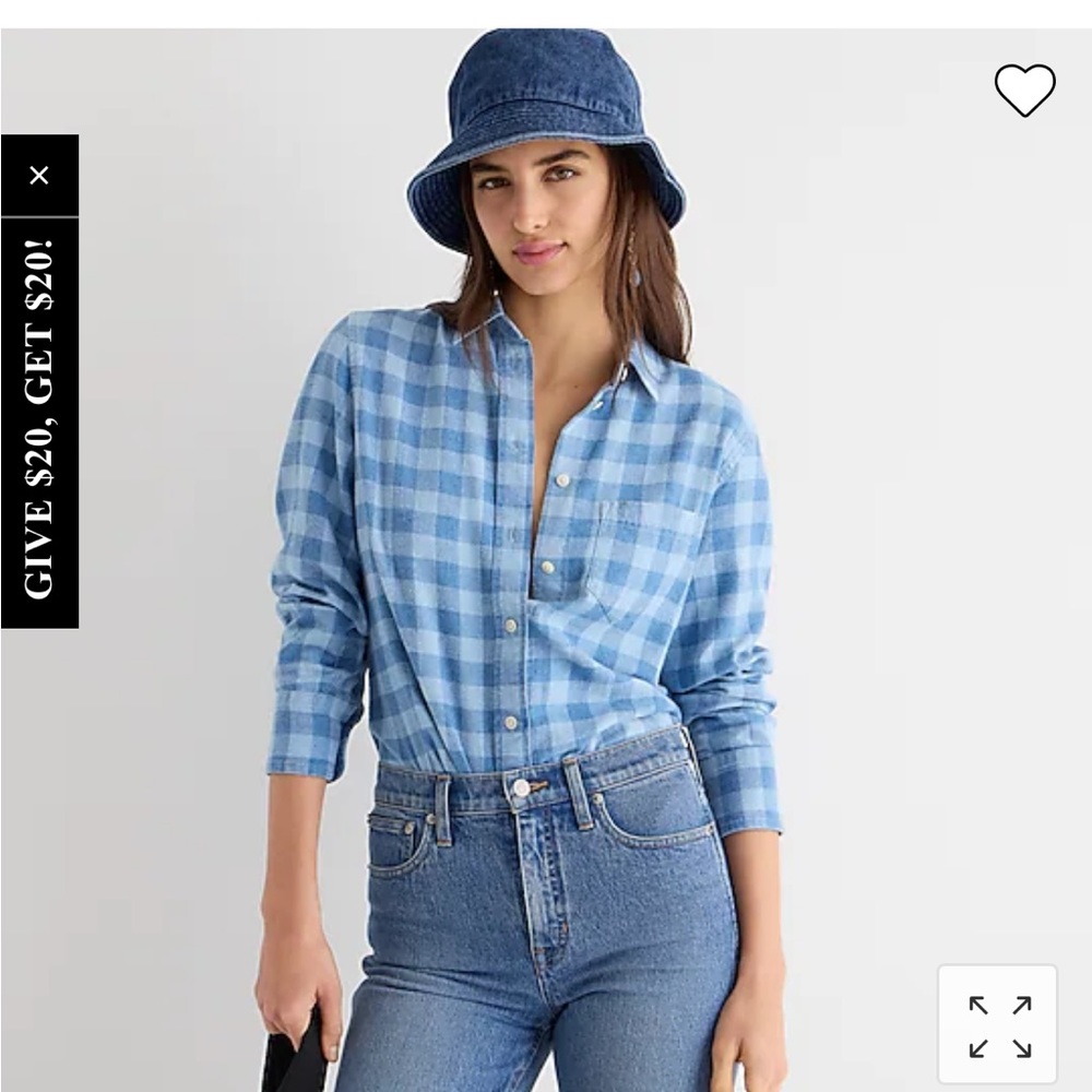 NWT J. Crew Classic-fit shirt in indigo buffalo check // Size 8